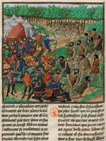 Master of Alexandre de Wauquelin - The army of Alexander the Great fights the Giants