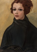 Sudeykin, Sergei Yurievich - Portrait of Elena Komissarzhevskaia-Balieff (1895-1981)