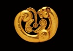 Scythian Art, Collection of Peter the Great - Gold plaque in the shape of a coiled panther 
