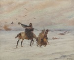 Lalauze, Alphonse - Standard-bearer during the retreat from Russia