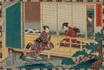 Kunisada (Toyokuni III), Utagawa - From the series Sono sugata yukari no utsushi-e (Magic Lantern Slides of That Romantic Purple Figure)