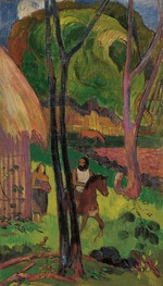Gauguin, Paul Eugéne Henri - Cavalier devant la case