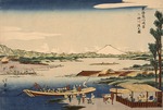 Hokuju, Shotei - View of the Rokugo River Crossing at the Kawasaki Station. From the series Tokaido Road  