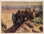 Grekov, Mitrofan Borisovich - Stalin, Voroshilov and Shchadenko in the trenches of Tsaritsyn