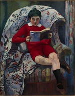 Manguin, Henri Charles - Claude en rouge lisant