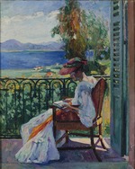Manguin, Henri Charles - Jeanne sur le balcon de la Villa Demière