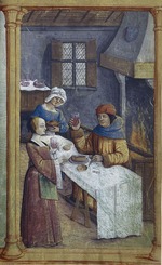 Anonymous - The maids. Miniature from Livre d'heures  