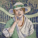 Agutte, Georgette - Le chapeau blanc et vert 