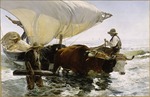 Sorolla y Bastida, Joaquín - Return from Fishing: Towing the Bark