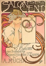 Mucha, Alfons Marie - Poster for Salon des Cent. Alphonse Mucha Exhibition 