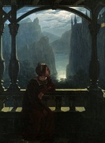 Hampe, Carl Friedrich - Knight's Castle in the Moonlight