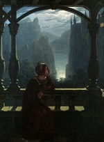 Hampe, Carl Friedrich - Knight's Castle in the Moonlight