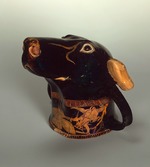 Ancient pottery, Attican Art - Figure Vessel in the Shape of a Dog Head