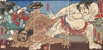 Kuniyoshi, Utagawa - Akazawayama ozumo (Grand Sumo Tournament on Mount Akazawa)