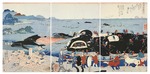 Kuniyoshi, Utagawa - Catching Whales at Goto and Hirado in Hizen Province or Kishu Province, from the series Nihon meisan tsukushi