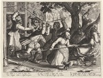 Bolswert, Boetius Adamsz - The rich people hunted out of their homes by armed peasants. From the Series Boereverdriet (Horrors of War to the Peasants)