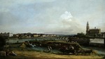Bellotto, Bernardo - Dresden seen from the left bank of the Elbe river, below the fortifications
