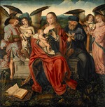 Master of Frankfurt - Holy Family with Music Making Angels 