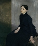 Hammershøi, Vilhelm - Portrait of a young woman. The artist's sister Anna Hammershøi 