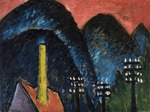 Javlensky, Alexei, von - Blue mountains (Landscape with yellow chimney)