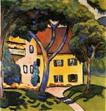 Macke, August - House in Tegernsee