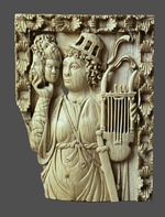 West European Applied Art - Muse of the comedy with lyre, masks and sword