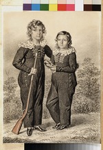 Hampeln, Carl, von - Portrait of Alexander and Alexei Dondukov-Korsakov