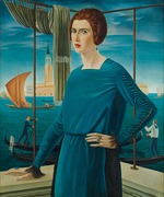 Oppi, Ubaldo - The Artist's Wife with Venice in the Background
