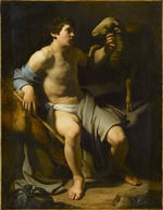 Manfredi, Bartolomeo - Saint John The Baptist Holding A Sheep