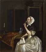 Ter Borch, Gerard, the Younger - Lady Holding a Wine Glass