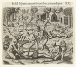 Bry, Theodor de - Indians pour liquid gold into the mouth of a Spaniard