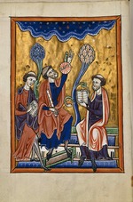 Anonymous - Translation of an astronomy book in the presence of Abraham Ibn Ezra. From the Psalter of Blanche of Castile