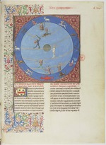 Anonymous - Celestial spheres, planets and zodiacs. Miniature from the Livre des proprietés des choses by Bathélemy l'Anglais