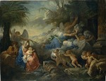 Lagrenée, Jean-Jacques - The Fall of the Idols and the Rest on the Flight into Egypt