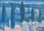 Cross, Henri Edmond - Nocturne with Cypresses (Nocturne aux cyprès)