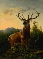 Brodszky, Sándor - Deer in Forest Landscape 