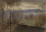 Mednyanszky, Laszlo - Evening landscape with river