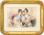 Ender, Johann Nepomuk - Double Portrait of the Archduchesses Maria Theresa (1816-1867) and Maria Karoline (1825-1915)
