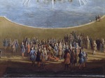 Martin, Pierre-Denis II - View of the Bassin d'Apollon and the Grand Canal of Versailles. Detail: Louis XIV 