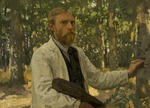 Tholen, Willem Bastiaan - Self-portrait in a wooded landscape