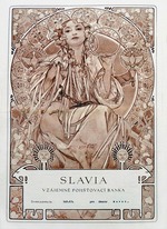 Mucha, Alfons Marie - Insurance policy of of Slavia Insurance Company