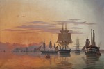 Dahl, Carl - The frigate Thetis and the corvette Flora on the river Tagus