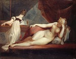 Füssli (Fuseli), Johann Heinrich - Resting female nude and a piano player