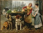 Verlat, Charles - The Milkmaid with dog cart on the De Keyserlei in Antwerp 