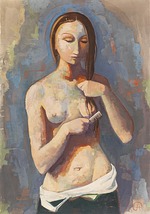 Hofer, Karl - Girl Combing Her Hair