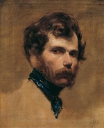 Amerling, Friedrich Ritter von - Self-Portrait with a blue necker