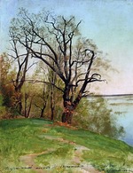 Levitan, Isaak Ilyich - Oak tree on the riverbank