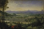 Valckenborch, Lucas, van - View of Linz with Artist Drawing in the Foreground
