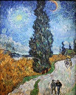 Gogh, Vincent, van - Country road in Provence by night