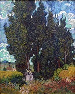 Gogh, Vincent, van - Cypresses with two figures 